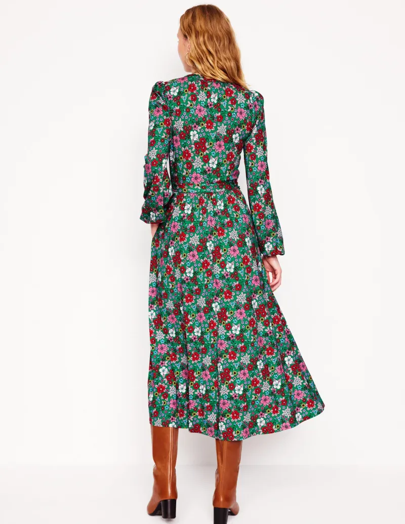 Kleider & Jumpsuits | Midi | Boden Maeve Jersey-Midikleid mit Besatz-Sattes Smaragdgrün, Blütenpracht SattesSmaragdgrün,Blütenpracht