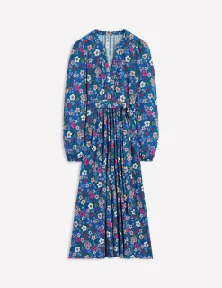 Kleider & Jumpsuits | Midi | Boden Maeve Jersey-Midikleid mit Besatz-Galerie-Blau, Blütenpracht Galerie-Blau,Blütenpracht