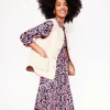 Kleider & Jumpsuits | Kleider In Petite | Boden Marcia Midi-Hemdblusenkleid aus Jersey-Milchshake, Dekorative Blumen Milchshake,DekorativeBlumen