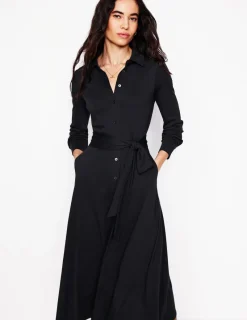 Kleider & Jumpsuits | Midi | Boden Marcia Midi-Hemdblusenkleid aus Jersey- Schwarz