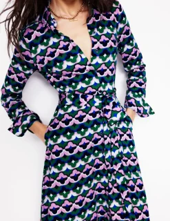 Kleider & Jumpsuits | Kleider In Petite | Boden Marcia Midi-Hemdblusenkleid aus Jersey-Smaragdgrün, Glücksklee Smaragdgrün,Glücksklee