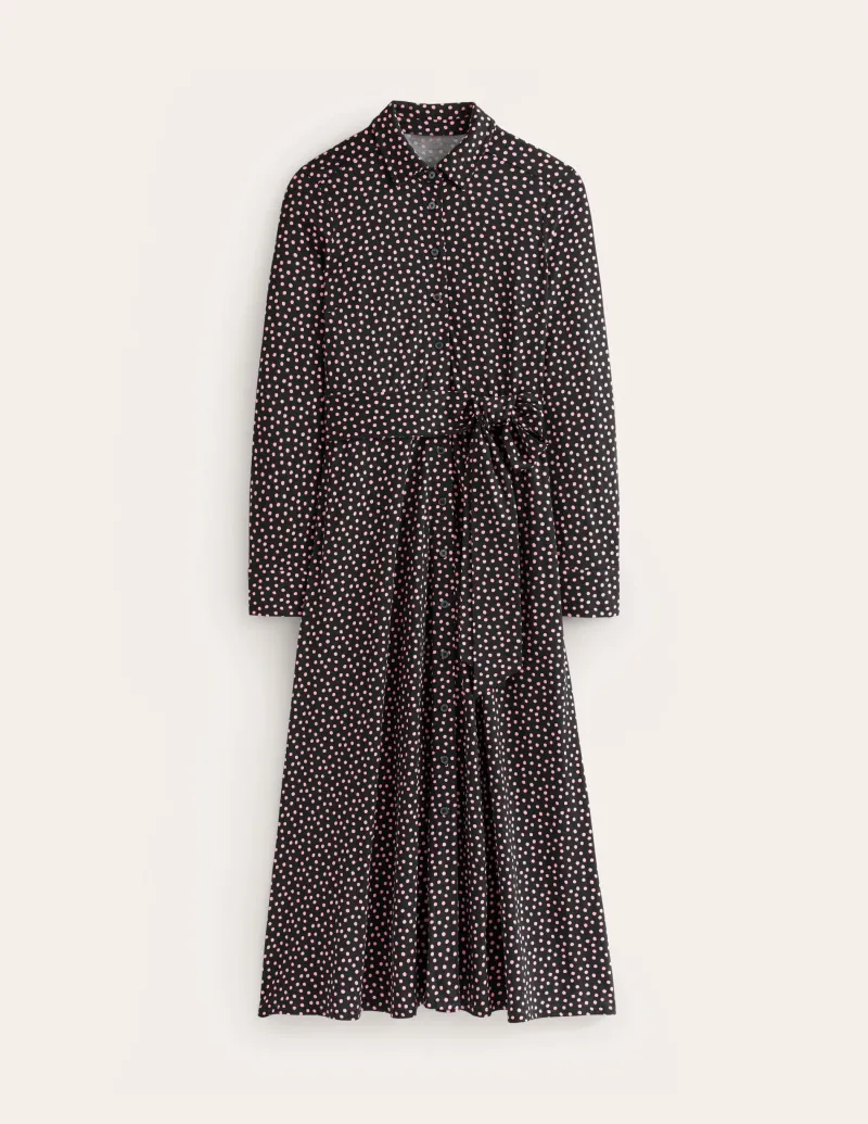 Kleider & Jumpsuits | Kleider In Petite | Boden Marcia Midi-Hemdblusenkleid aus Jersey- Black