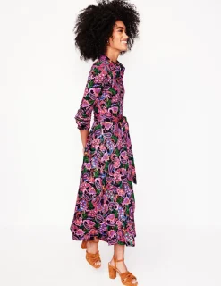 Kleider & Jumpsuits | Kleider In Petite | Boden Marcia Midi-Hemdblusenkleid aus Jersey-Bunt, Botanisches Paisleymuster Bunt,BotanischesPaisleymuster