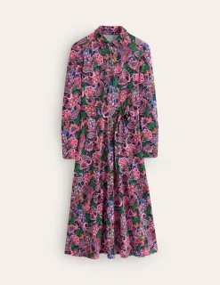 Kleider & Jumpsuits | Kleider In Petite | Boden Marcia Midi-Hemdblusenkleid aus Jersey-Bunt, Botanisches Paisleymuster Bunt,BotanischesPaisleymuster