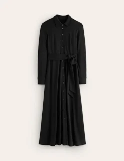 Kleider & Jumpsuits | Midi | Boden Marcia Midi-Hemdblusenkleid aus Jersey- Schwarz