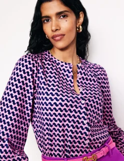 Oberteile | T-shirts & Tops | Boden Marina Jersey-Hemd-Mondlicht-Mauve, Motiv Terrace Swirl Mondlicht-Mauve,MotivTerraceSwirl