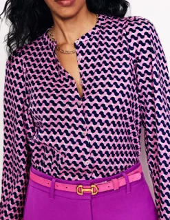Oberteile | T-shirts & Tops | Boden Marina Jersey-Hemd-Mondlicht-Mauve, Motiv Terrace Swirl Mondlicht-Mauve,MotivTerraceSwirl