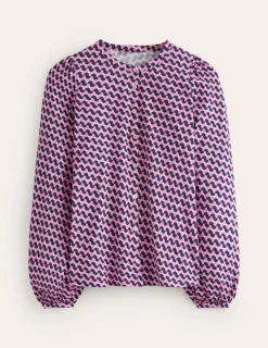 Oberteile | T-shirts & Tops | Boden Marina Jersey-Hemd-Mondlicht-Mauve, Motiv Terrace Swirl Mondlicht-Mauve,MotivTerraceSwirl