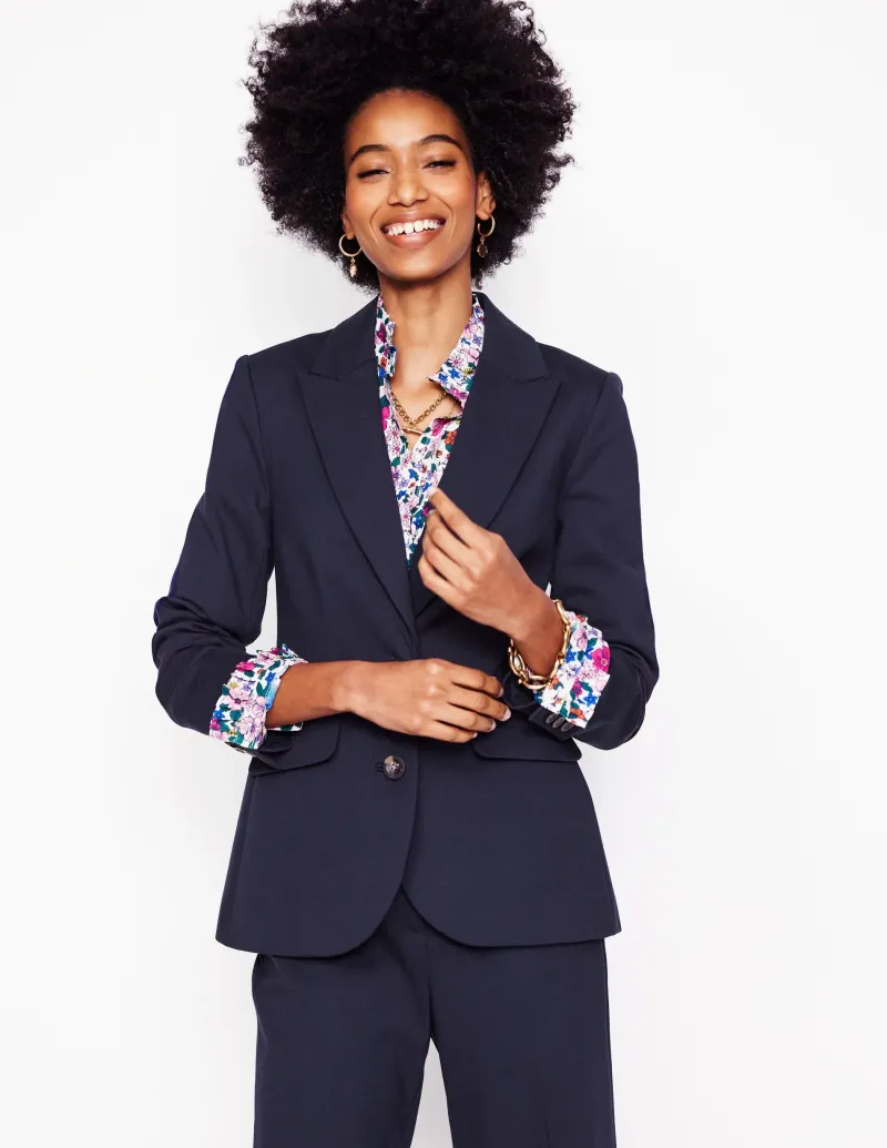 Anzüge | Hosen | Boden Marylebone Ponte-Blazer-Aqua Marine Marl AquaMarineMarl