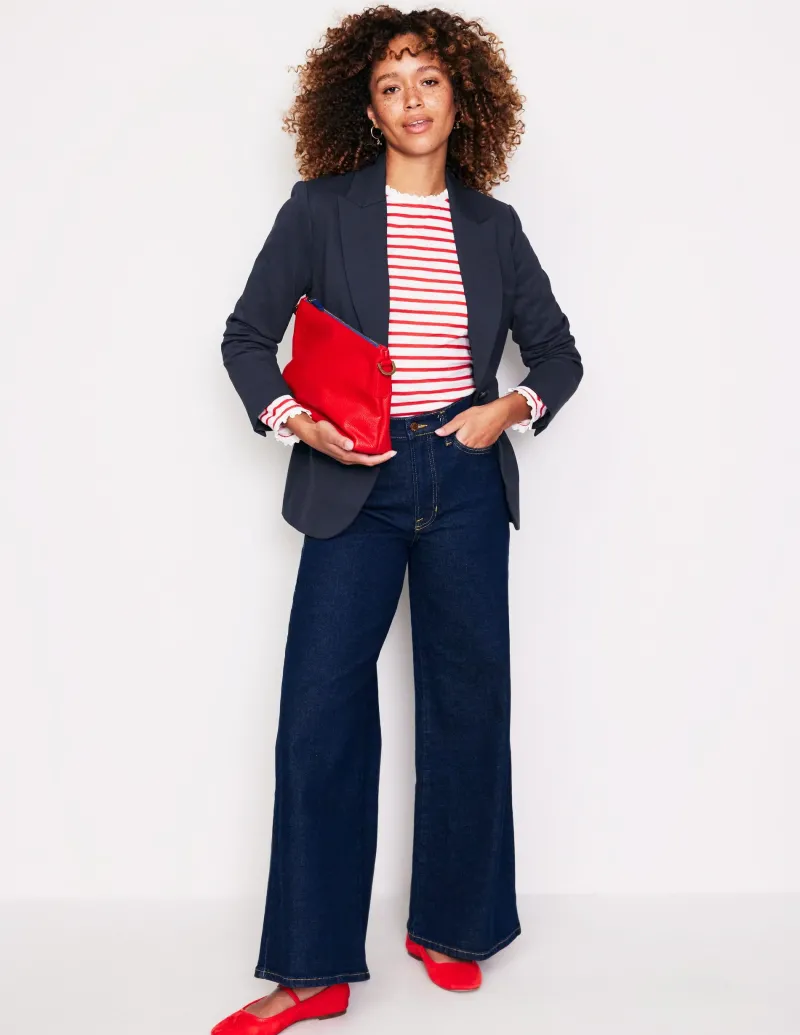 Anzüge | Hosen | Boden Marylebone Ponte-Blazer-Aqua Marine Marl AquaMarineMarl