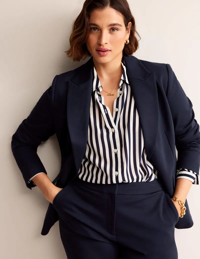 Anzüge | Hosen | Boden Marylebone Ponte-Blazer-Aqua Marine Marl AquaMarineMarl