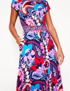 Kleider & Jumpsuits | Midi | Boden Melanie Jersey-Midikleid-Französisches Marineblau, botanisches Paisleymuster FranzösischesMarineblau,botanischesPaisleymuster