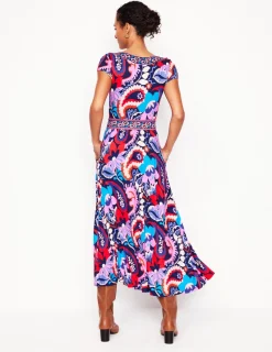 Kleider & Jumpsuits | Midi | Boden Melanie Jersey-Midikleid-Französisches Marineblau, botanisches Paisleymuster FranzösischesMarineblau,botanischesPaisleymuster