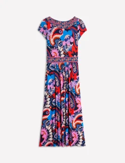 Kleider & Jumpsuits | Midi | Boden Melanie Jersey-Midikleid-Französisches Marineblau, botanisches Paisleymuster FranzösischesMarineblau,botanischesPaisleymuster