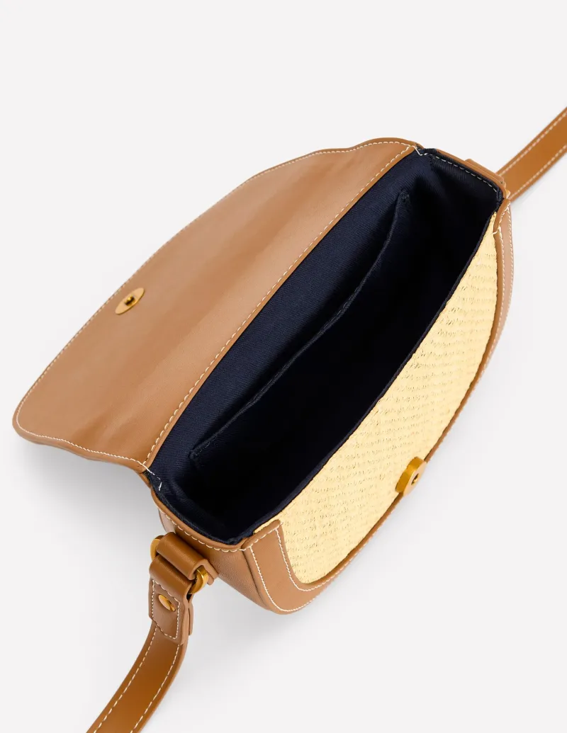 Handtaschen | Boden Mini-Umhängetasche aus Bast mit Trensendetail- Naturbelassen/Hellbraun