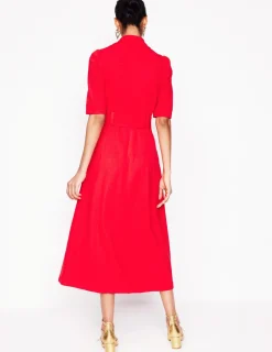 Kleider & Jumpsuits | Midi | Boden Modisches Ponte-Hemdblusenkleid- Mohnblumenrot