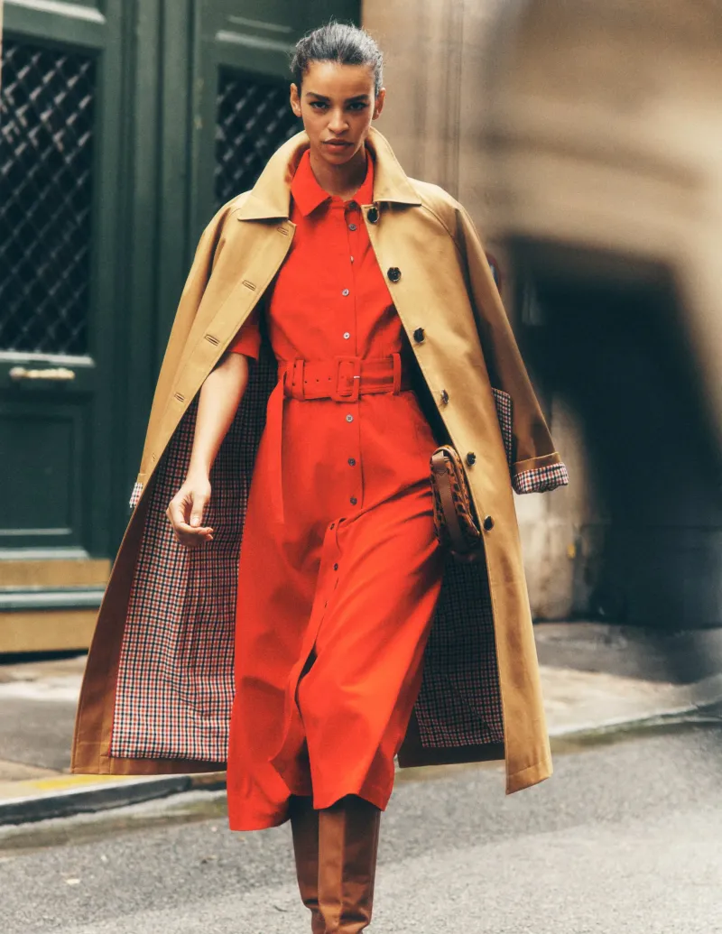 Kleider & Jumpsuits | Midi | Boden Modisches Ponte-Hemdblusenkleid- Mohnblumenrot