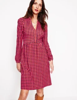 Kleider & Jumpsuits | Kleider In Petite | Boden Naomi Lockeres Jersey-Kleid-Rouge-Rot, Motiv Sphere Geo Rouge-Rot,MotivSphereGeo