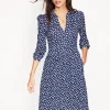 Kleider & Jumpsuits | Kleider In Petite | Boden Naomi Lockeres Jersey-Kleid-Französisches Marineblau, Abstrakte Punkte FranzösischesMarineblau,AbstraktePunkte