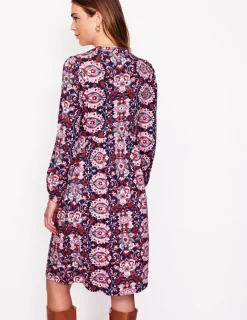 Kleider & Jumpsuits | Kleider In Petite | Boden Naomi Lockeres Jersey-Kleid-Altrosa, Motiv Bloom Trellis Altrosa,MotivBloomTrellis