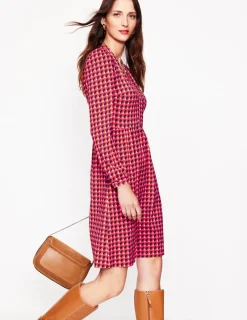 Kleider & Jumpsuits | Kleider In Petite | Boden Naomi Lockeres Jersey-Kleid-Rouge-Rot, Motiv Sphere Geo Rouge-Rot,MotivSphereGeo