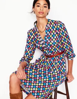 Kleider & Jumpsuits | Kleider In Petite | Boden Naomi Lockeres Jersey-Kleid-Französisches Marineblau, Blumenbeet FranzösischesMarineblau,Blumenbeet