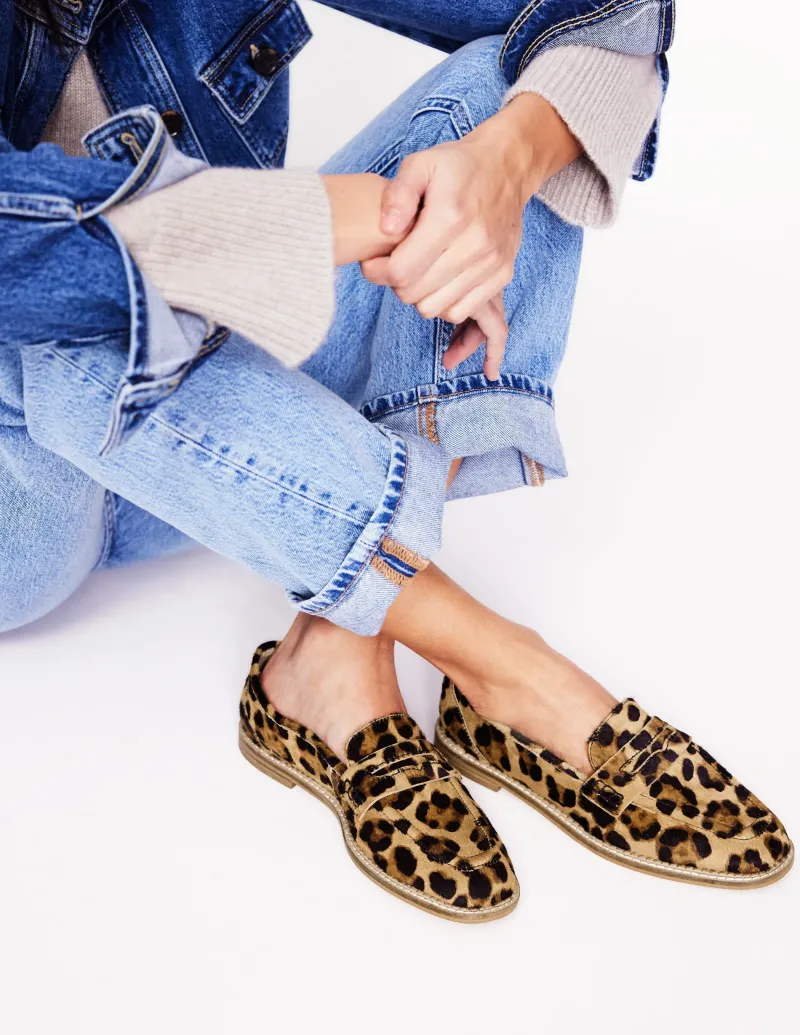 Flache Schuhe | Loafer | Boden Nya Strukturierte Pennyloafer-Klassisches Leopardenmuster KlassischesLeopardenmuster
