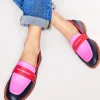 Flache Schuhe | Loafer | Boden Nya Strukturierte Pennyloafer-Marineblau/Rosa Turmalingrün Marineblau/RosaTurmalingrün