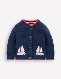 Pullover & Strickjacken | Boden Originelle Logo-Strickjacke-Steuerbordblau Boote SteuerbordblauBoote