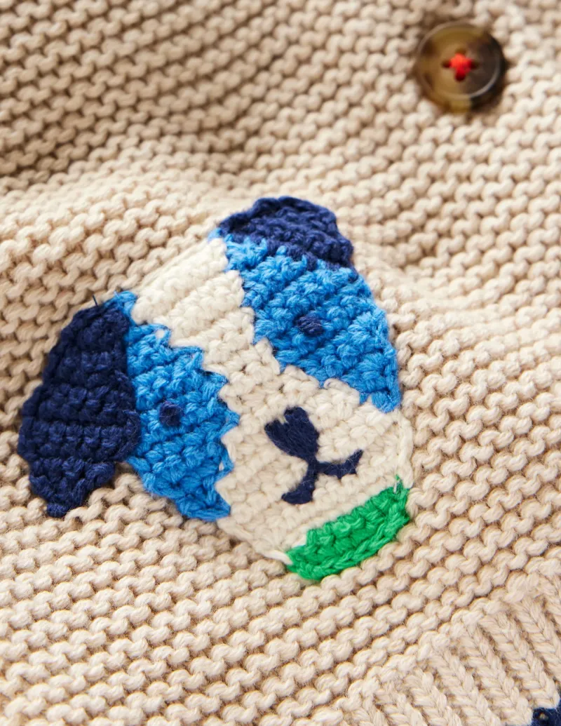 Pullover & Strickjacken | Boden Originelle Logo-Strickjacke-Haferbeige Meliert Haustiere HaferbeigeMeliertHaustiere