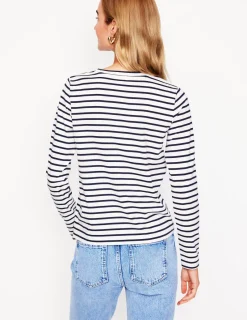 T-shirts & Tops | Oberteile | Boden Originelles Jersey-Oberteil mit langen Ärmeln-Naturweiß, Marineblau Herz Naturweiß,MarineblauHerz