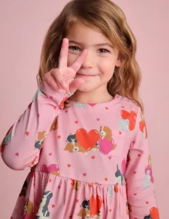 Kleider | Boden Originelles langärmeliges Jerseykleid-Kreiderosa Valentinstag Haustiere KreiderosaValentinstagHaustiere