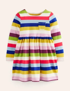 Kleider | Boden Originelles langärmeliges Jerseykleid-Bunte Regenbogenstreifen BunteRegenbogenstreifen