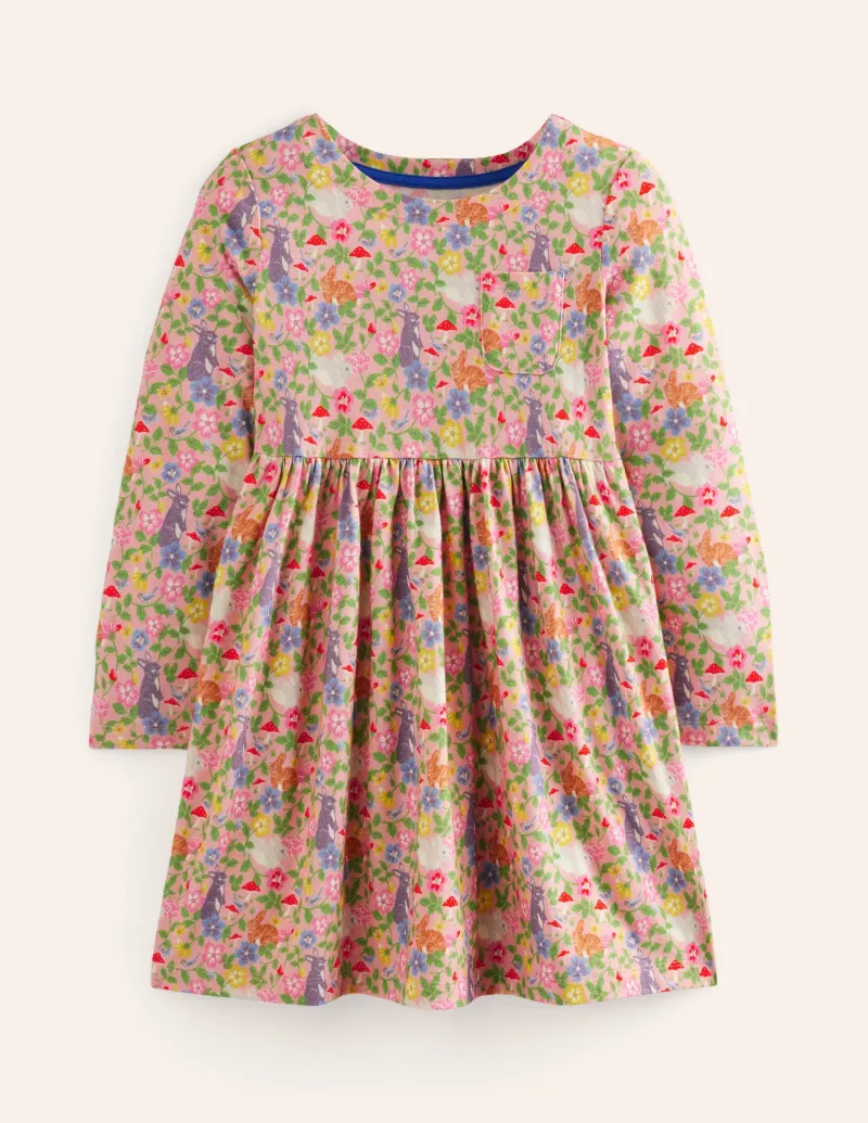 Kleider | Boden Originelles langärmeliges Jerseykleid-Vintage-Rosa Hase Feld Vintage-RosaHaseFeld