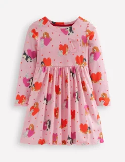 Kleider | Boden Originelles langärmeliges Jerseykleid-Kreiderosa Valentinstag Haustiere KreiderosaValentinstagHaustiere