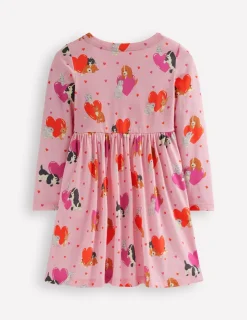 Kleider | Boden Originelles langärmeliges Jerseykleid-Kreiderosa Valentinstag Haustiere KreiderosaValentinstagHaustiere