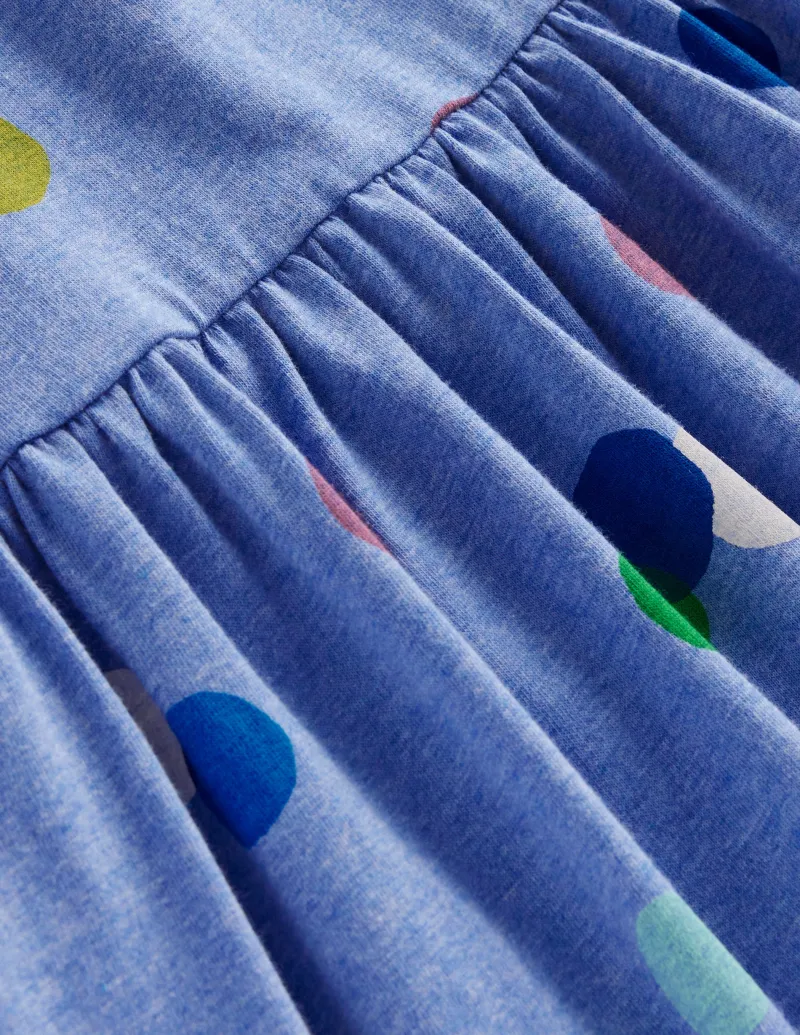 Kleider | Boden Originelles langärmeliges Jerseykleid-Blau Meliert, Gepunktet BlauMeliert,Gepunktet