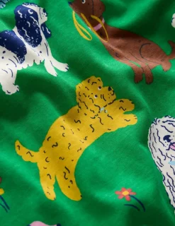 Kleider | Boden Originelles langärmeliges Jerseykleid-Grün Park Spielende Tiere GrünParkSpielendeTiere