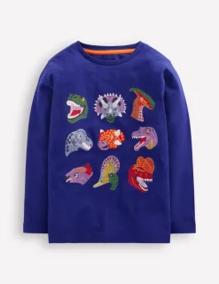 Oberteile & T-shirts | Boden Originelles Superstitch-T-Shirt mit Gittermotiv-Saphirblau Dino SaphirblauDino