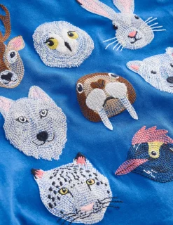 Oberteile & T-shirts | Boden Originelles Superstitch-T-Shirt mit Gittermotiv-Griechisches Blau Tiere der Arktis GriechischesBlauTierederArktis