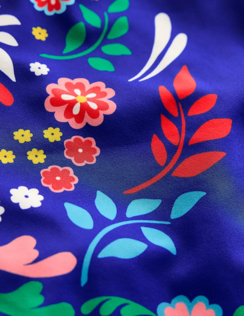 Bademode | Boden Paros Bandeau-Badeanzug-Blau, Strukturierte Wiese Blau,StrukturierteWiese
