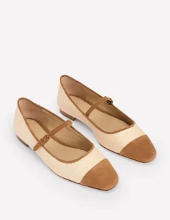 Flache Schuhe | Boden Penelope Flache Mary Janes- Ecru