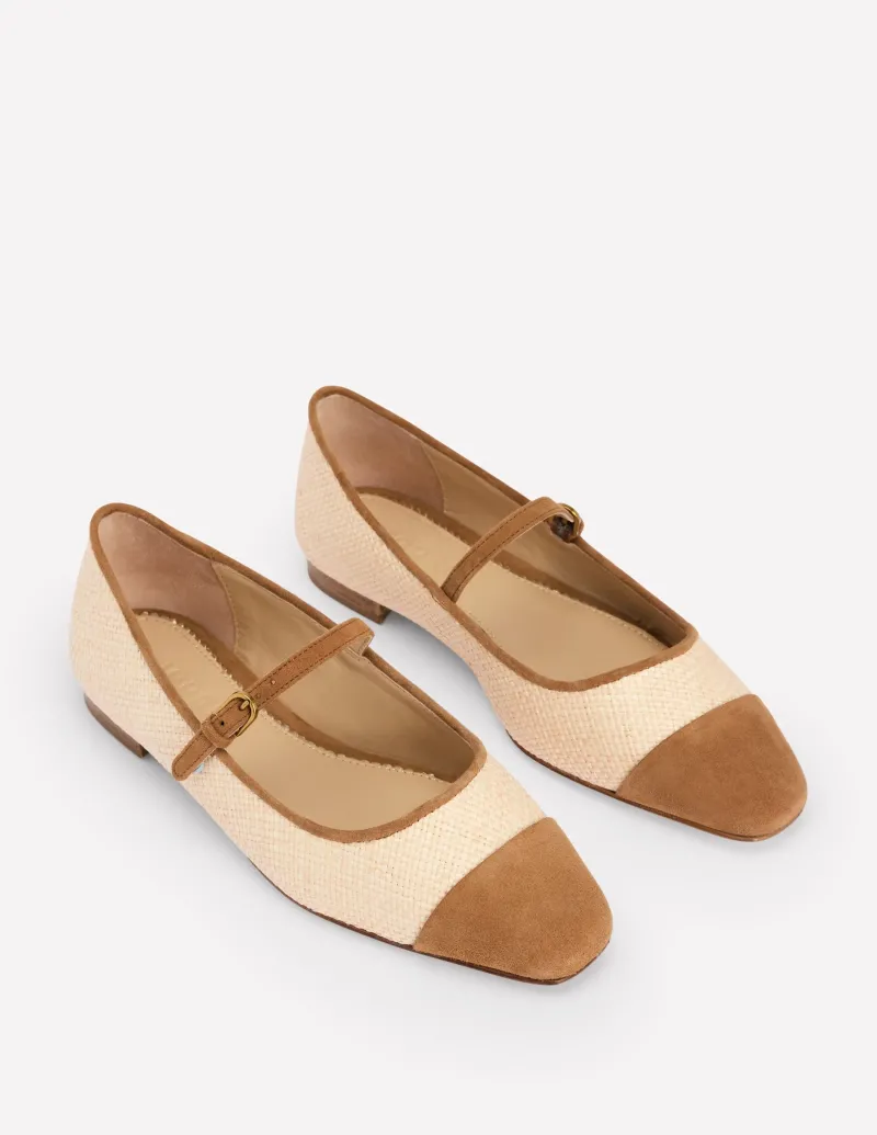 Flache Schuhe | Boden Penelope Flache Mary Janes- Ecru