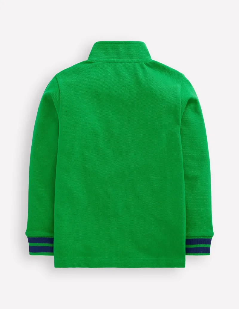 Oberteile & T-shirts | Boden Piqué-Poloshirt mit halbem Reißverschluss- Baumgrün