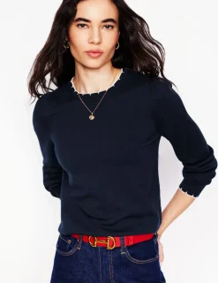 Pullover & Strickjacken | Boden Pru Pullover mit Muschelsaum- Marineblaue