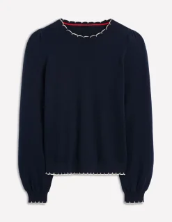 Pullover & Strickjacken | Boden Pru Pullover mit Muschelsaum- Marineblaue