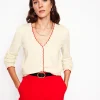 Pullover & Strickjacken | Boden Pru Strickjacke mit Muschelsaum-Warmes Naturweiß WarmesNaturweiß
