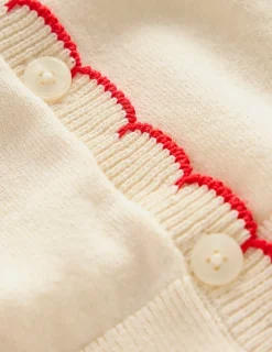 Pullover & Strickjacken | Boden Pru Strickjacke mit Muschelsaum-Warmes Naturweiß WarmesNaturweiß