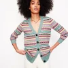 Pullover & Strickjacken | Boden Quinn Strickjacke im Boyfriend-Stil-Blau, Klassisches Fair-Isle-Design Blau,KlassischesFair-Isle-Design