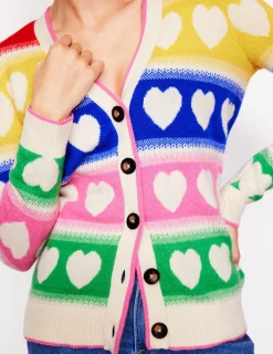 Pullover & Strickjacken | Boden Quinn Strickjacke im Boyfriend-Stil-Bunt, Herzen Bunt,Herzen